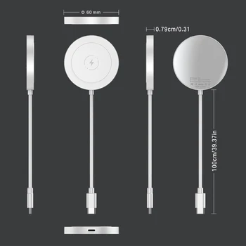 Magnētiskas Uzlādes Bezvadu Lādētājs iPhone 12 Pro Max 12mini Ātri Praktisko Mobilā Tālruņa Lādētājs Samsung, Huawei Maksas
