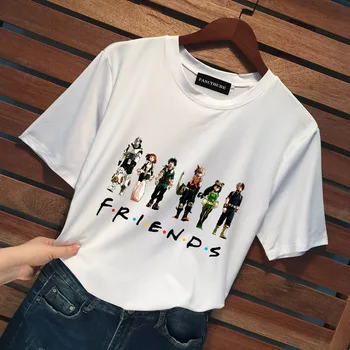 Japāņu Anime T-Krekls Mans Varonis Augstskolu Draugiem Karikatūra Druka T Kreklu Gadījuma Grafiskais Tee Topi