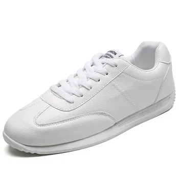 Unisex) ikdienas ādas apavi meitenēm skolā baltas sporta kurpes trekinga apavi cepures ādas čības