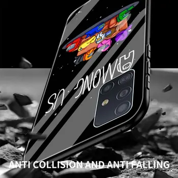 Rūdīta Stikla Gadījumā, Coque Samsung Galaxy A50 A51 A71 A21s A10 A20 A31 A41 A72 M21 M31 M51 Segtu Fundas Moderns Spēle Starp Mums
