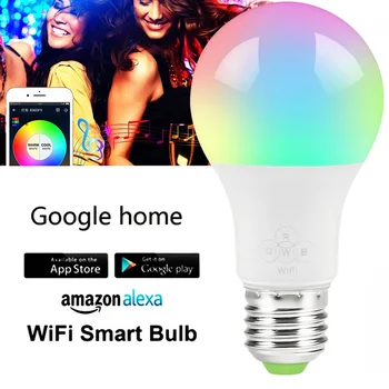 Wifi Smart Spuldzes Tālvadības Wifi Gaismas Slēdzi, Led Krāsa Mainās Spuldzes Darba IOS Android ar Alexa, Google Home