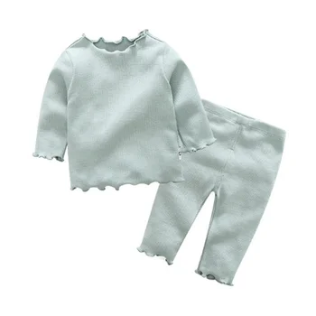 Tem Doger Baby Girl Apģērbu Komplekti 2018. Gadam Pavasara Rudens Zīdaiņiem Jaundzimušo Meiteņu Trikotāžas Apģērbu Stabilu Top+Bikses 2GAB Bebes Tērpiem Komplekts