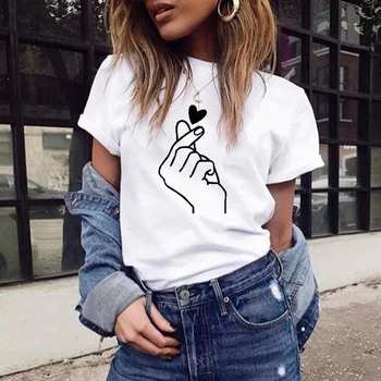 Sieviešu t-krekls Harajuku mīlestība t krekls sievietēm feminina dāmas Nekā sirds ulzzang grafiskais t krekli, sieviešu vasaras drēbes,Piliens Kuģis