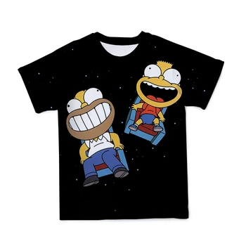 Ir 2021. Gudrs Simpsons Vasarā Jaunu Vīriešu 3D Druka, T-Krekls Modes Āra Karikatūra Anime Zaudēt Apaļu Kakla Tee Vecāku un Bērnu Apģērbus