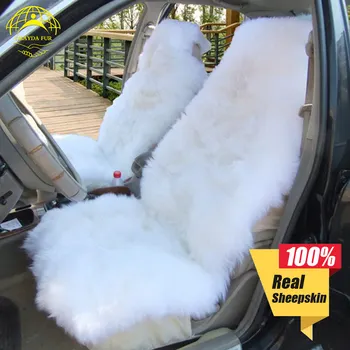 OKAYDA Dabīgas kažokādas Austrālijas aitādas automašīnu sēdekļu pārvalki universālo izmērs sēdekļa vāku