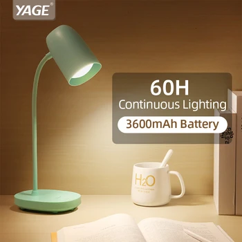 YAGE Galda Lampas 3600mAh Uzlādējams Akumulators Acu Aizsardzība 3 Režīmu Apgaismojuma Spilgtumu USB Mācību Galda Nakts Gaisma Studiju