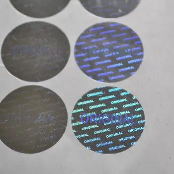 20mm kārtā Pret viltus Hologrammas Lāzera Hologrāfiskās Uzlīmes Etiķetes ORIĢINĀLU Drošības uzlīme uz iepakojuma 2000pcs