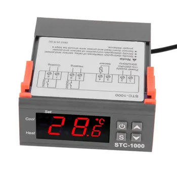 Ciparu LCD displejs Temperatūras regulators Termostats Akvāriju STC1000 Inkubators Aukstuma Ķēdes Temp Laboratorijas Ar Temperatūras Sensoru