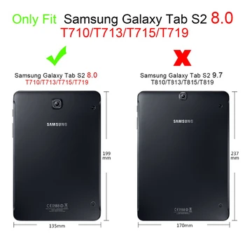 MTT PU Leather Case For Samsung Galaxy Tab S2 S 2 8 collu Magnētisko Flip Stends Pamatbrīvību Aizsardzības Tablete Gadījumā T715 T710 T715C T713