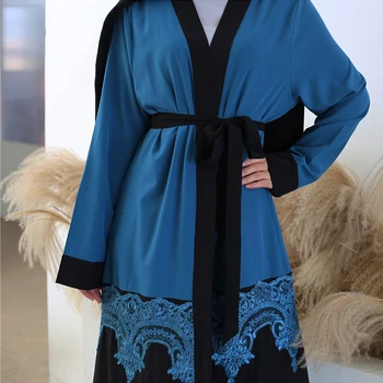 Eid Mubarak Abaya Kimono Mujer Jaciņa Hijab Musulmaņu Kleita Kaftan Dubaija Omāna Caftan Turcija Islāma Apģērba Abayas Sievietēm