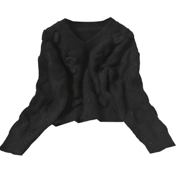 Apģērbs jaunu han izdevums stereo bowknot dzīvžogu samazināšanu vecuma salds liecina, plānas ar īsu džemperis adīšanas sieviešu mētelis