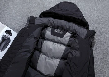 Kvalitātes vīriešu Krievijas ziemas jaka gara vīriešu dūnu jaka pretvēja biezu siltu kapuci dūnu jaka vīriešu ziemas mētelis -40 grādu