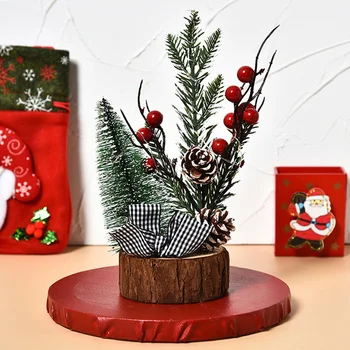 Mākslīgās Ziemassvētku Eglītes Galda Mirdzošu Koka Dekors Mini Ziemsvētki Koks Galda Dekorēšana Ziemassvētku Rotājumu Jaungada Puse Dekori