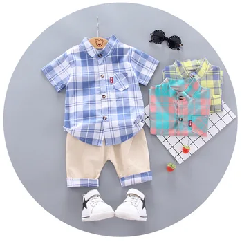 2020. gada vasaras Zēnu krekls un Šorti Bikses 2 gabalus Apģērbu komplekti, bērnu apģērbs Bērnu Zēniem apģērbi Bērnu Apģērbu Komplekti