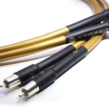 1 pāris hifi audio amp Skaļrunis pieslēguma vads rca kabelis Augstas Kvalitātes OFC vara pārklājumu sudraba 2RCA to2 RCA Audio Kabeļu Līnijas Vadu