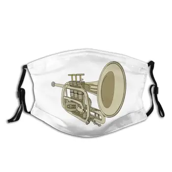 Mūzikas Instruments Ir Trompete Smieklīgi Izdrukāt Atkārtoti Pm2.5 Filtru Sejas Maska Taures Rags Mūzikas Instrumentu Brass Trompetists Cornet