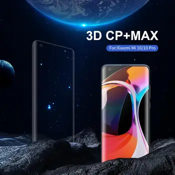 Rūdīta Stikla Ekrāna Aizsargs xiaomi mi 10 mi10 pro NILLKIN Pārsteidzošs 3D CP+MAX Nano Anti-Sprādzienu pilnībā segtu Stikla
