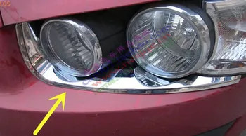 Par Chevrolet AVEO 2011. - 2013. gadam Augstas kvalitātes ABS Chrome, pirms lukturu dekoratīvu rāmīti anti-scratch aizsardzības auto piederumi