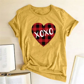 Valentīna Diena Pleds Līmēšana XOXO Drukāt Sieviešu T-Krekls Smieklīgi Gadījuma Valentīna Apģērbu Grafiskais Grunge Sirds Harajuku Topi Tee