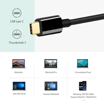 Ugreen USB C HDMI-VGA Adapteri saderīga C Tipa HDMI-saderīgam 4K Thunderbolt 3 Samsung S10/S9 USB C HDMI-saderīgam
