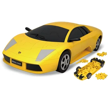 3D Puzzle Rotaļlietas, Plastmasas Automašīnas Modeli, Celtniecības Bloki DIY 4 Modeļu Automašīnas Mērogs 1:32 Automašīnas Bezmaksas Ritenis, Kaste Iepakojumā