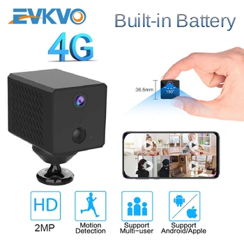 EVKVO 1080P 4G Baterijas Mini Kameras 4G IP Kameras 2600mAh Baterijas Kameru, Wifi bezvadu mini Kamera Nakts (IS) Uzraudzības Drošības Kameru