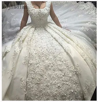 Plus Lieluma Pilna mežģīnes Greznība Bumbu Kleita Kāzu Kleitas 2020. gadam drēbes de mariage vestido de noiva Princese Līgavas Kleita kāzu kleita