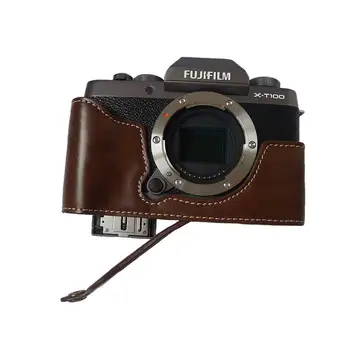 Pu Ādas Kameras pusi Ķermeņa, Par Fujifilm Fuji XT100 XT-100 Kameras Soma Bāze PU Gadījumā Ar Atvērto akumulatora tieši