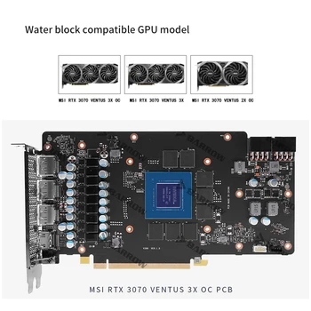 Barrow RTX 3070 GPU Ūdens Bloķēt MSI 3070 VENTUS, Pilnībā Segtu 5v ARGB GPU Vēsāks, BS-MSV3070-PA