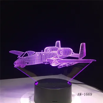 F16 Kaujas Lidmašīnu 3D Lampas gaismas Cīnītājs Strūklu Komplektu Tālvadības Slēdzi Nakts Gaisma ar Krāsainu gaismu t, Bērnu Guļamistaba Galda Lampa AW-1669