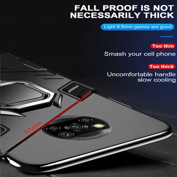 Bruņas Triecienizturīgs Gredzenu Turētājs Gadījumā Xiaomi Poco X3 NFC Pocox3 Xiomi Mi Pocophone X 3 3X Stāvēt Atpakaļ Magnētisko Vāciņu Grūti Coque