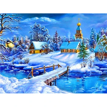 DIY 5D Dimanta Glezna Ziema Sniega Dekorācijas Dimanta Izšuvumi Dekorācijas Koku Cross Stitch Pilna Kārtas Urbt Mozaīkas Ziemassvētku Dāvanu