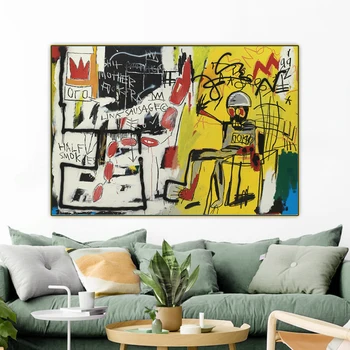 Citon Jean Michel Basquiat《Untitled Elektrisko Krēslu 》Grafiti Mākslas Audekls, Eļļas Glezna Dekoratīvu Attēlu Dekori Mājas Apdare