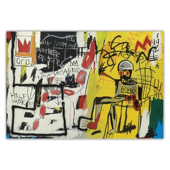 Citon Jean Michel Basquiat《Untitled Elektrisko Krēslu 》Grafiti Mākslas Audekls, Eļļas Glezna Dekoratīvu Attēlu Dekori Mājas Apdare