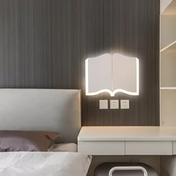 Jauns LED Sienas Lampa Guļamistabas Gultas Lampa Ziemeļvalstu Mūsdienu Minimālisma Radošo Kāpņu Eju Dzīvojamā Istaba Grāmatu Sienas Lampas