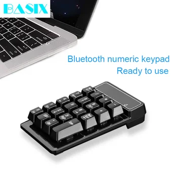 Basix 19 Taustiņi Bluetooth Bezvadu Ciparu Tastatūru, Mini Numpad ciparu tastatūru Ciparu Tastatūru PC Grāmatvedības uzdevumus Tastatūra