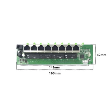 OEM rūpnīcas tiešā mini ātrs 10 / 100mbps 8port Ethernet lan tīkla centrmezglu, slēdzi diviem valdes-layer pcb 2 rj45 1 * 8pin vadītājs ostas