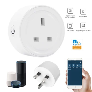 ZigBee Smart Plug Kontaktligzdu UK Plug 10.A par Ewelink APP Alexa SmartThings Smart Home Ligzda TV, Gaisa Kondicionētājs