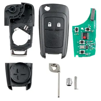 433 MHz ABS, 2 Pogas, Melns Nomaiņa Tālvadības Atslēgu Fob ar ID46 Automašīnu Čipu Atslēgu nr. Akumulators der OPEL Vauxhall Automašīnām