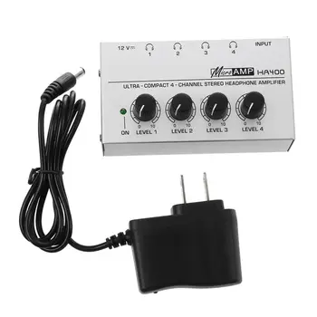 HA400 4 Kanālu Ultra-kompaktās Austiņas o Stereo Amp Microamp Pastiprinātājs