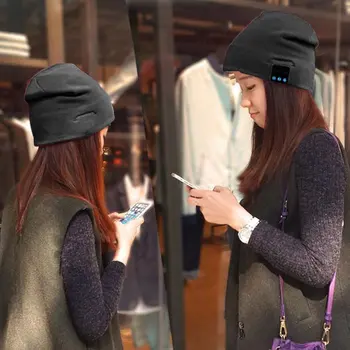 Bezvadu Bluetooth Cepuri Ziemā Silts Beanies Ar V3.0+ EDR Bluetooth Mūzikas Cepuri Skullies Unisex Atdzist Adīta Cepurīte