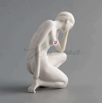 Eiropas radošo keramikas pliks sieviešu skulptūru mūsdienu body art statuja anotācija ugunīgā meitene statuetes mājas dekorēšanai joslā amatniecības