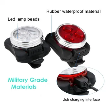 4 Režīmi Velosipēdu Gaismas USB Uzlādējams LED Bike Light Lukturīti Super Galvas Priekšējo Lukturu un Asti Klipu Gaismas Lampa Ūdensizturīgs