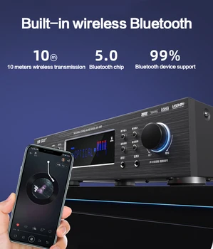 KYYSLB 220V 200+200W 4-16ohm lielas Jaudas Mājas Pastiprinātāju Cara Labi, Audio Digital 5.1 Subwoofer Bluetooth Fiksētu Izturība Pastiprinātājs