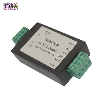H801 RGBW LED WIFI kontrolieris LED RGB Kontrolieris DC5-24V ieejas 5CH*4A produkcija 5050 2835 3528 SMD led sloksnes gaismas lentes, lentas