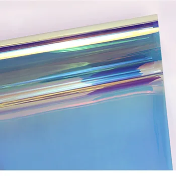 Sunice 1.38x10m Mājas Dekoratīvas logu tonējums filmu Hameleons Varavīksnes Stikla uzlīme Ziemassvētku Puse Mājas Mall Stikla Dekori