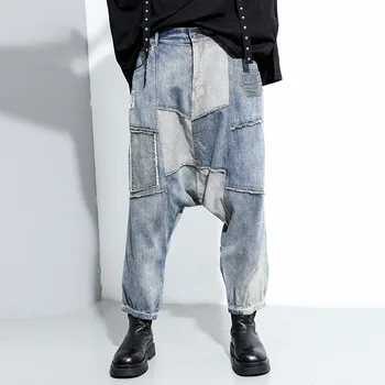 TVVOVVIN Šūtas Džinsi Streetwear Modes Plus Lieluma Elastīgs Viduklis Ielu Modes Harēma Bikses Sieviešu Personības Jaunu WJ1377