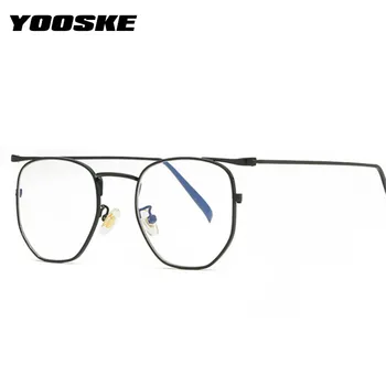 YOOSKE Retro Skaidrs, Brilles Rāmis Vīriešu, Sieviešu Anti Zilā Gaisma Brilles Vintage Metāla Viltus Brilles Studentiem Tuvredzība, Briļļu Rāmji