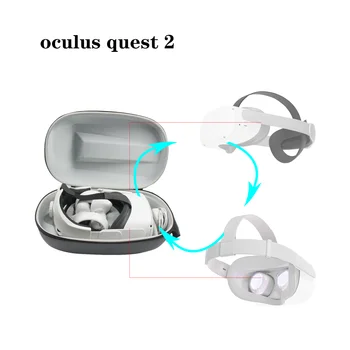 Regulējama Galvas Siksna ap Galvu stiprināmas par Oculus Quest 2 VR Brilles, Austiņas Grūti Somā Lietu Uzglabāšanas Soma Quest2 Virtuālā Realitāte