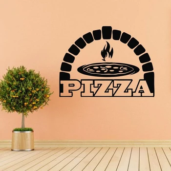 Pizza Sienas Decal Picērija Sienas Dekora Sienas Uzlīmes Pica zīme Logu Vinila Decal Noņemams Picērija Apdare Tapetes C237
